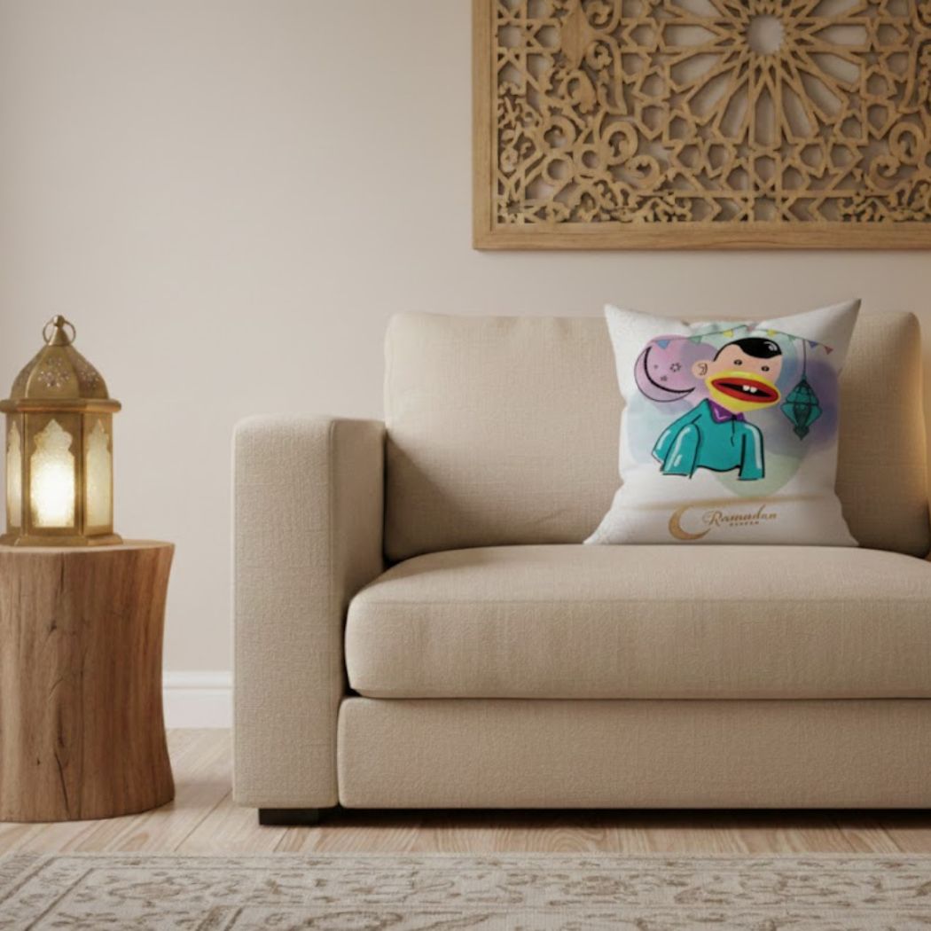Ramadan Cushion 40×40 cm with Fiber Filling and Zipper – Elegant Ramadan Design | OS-RAM-019