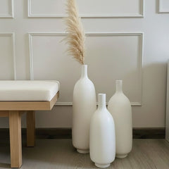 Set of 3 Ceramic Vases with Balanced Gradient in White – KHK-010