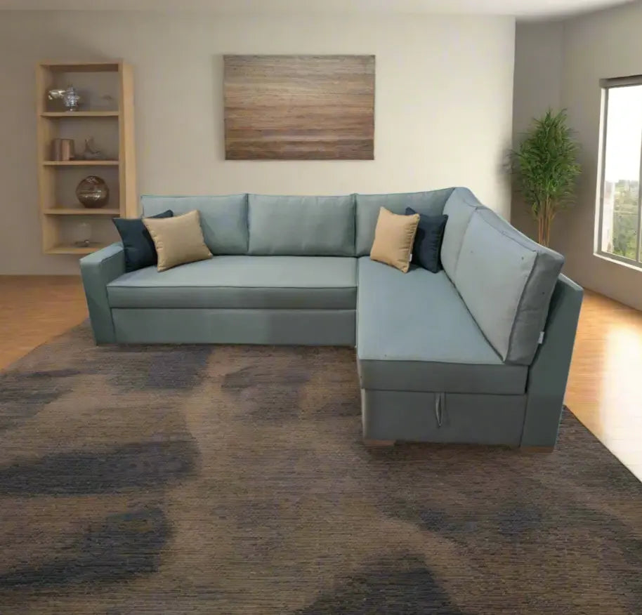 Manx 3-seat sofa with full back - red beech wood - HST-054