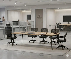 ترابيزة اجتماعات ستيل وخشب MDF كبيرة بتصميم احترافي – WAF-281