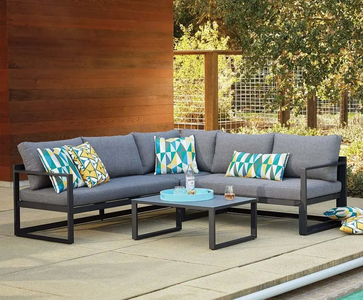 L-shaped aluminum corner and table - OS-332