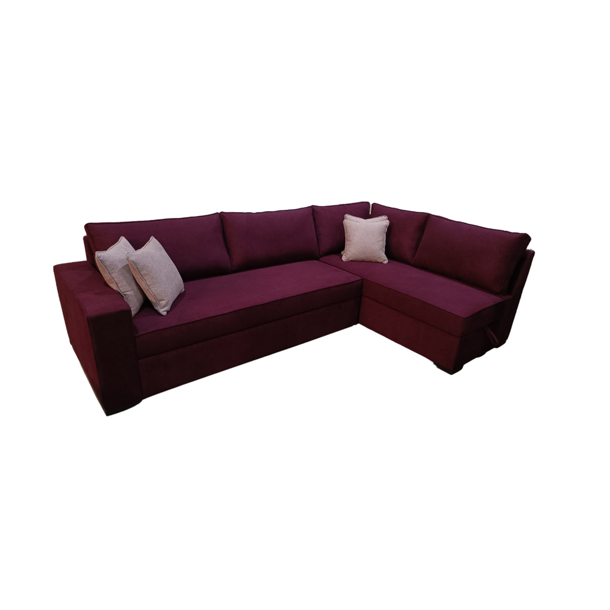 Manx 3-seat sofa with full back - red beech wood - HST-047