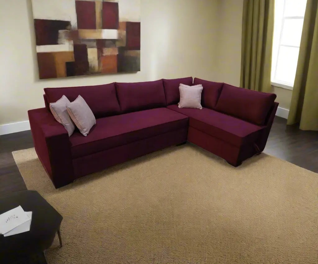 Manx 3-seat sofa with full back - red beech wood - HST-047
