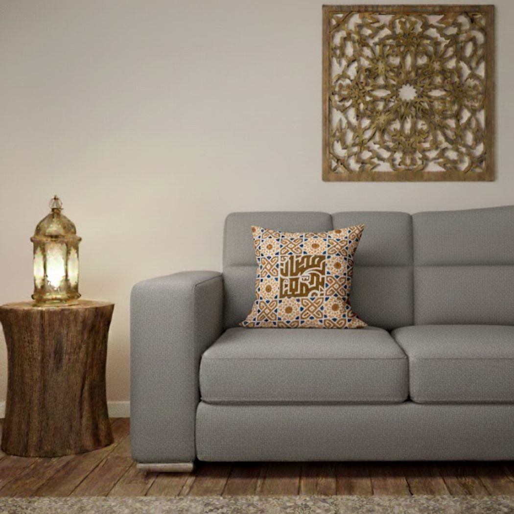 Ramadan Cushion 40×40 cm with Fiber Filling and Zipper – Elegant Ramadan Design | OS-RAM-032
