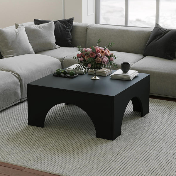 Square black coffee table – elegant modern design