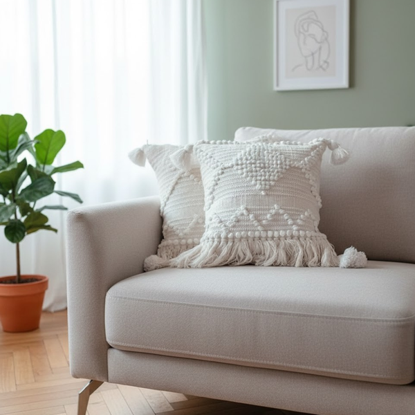 كوشن صوف هاند ميد مقاس 45×45 سم من أوسكار فرنتشر – تصميم مميز HAZ-117