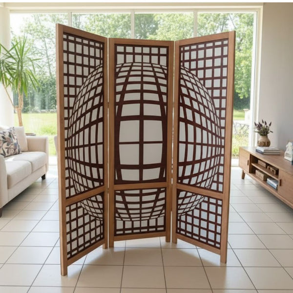 Triangular wooden beech globe perfume engraved with laser, size 180×180 cm - RDB-004