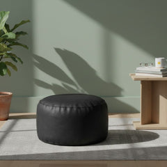 Large Ottoman with Comfortable and Modern Sabia Fabric in Black ELH-083