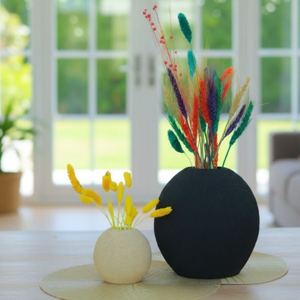 Set of 2 Multicolored Artistic Design Pottery Vases – KHK-020