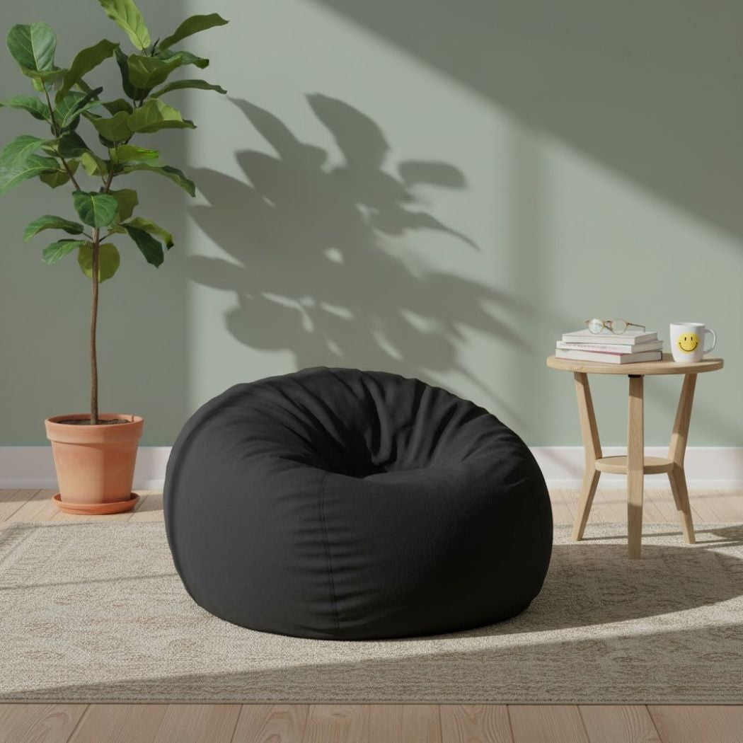 Small size bin bag made of comfortable and practical Sabia fabric in black ELH-099