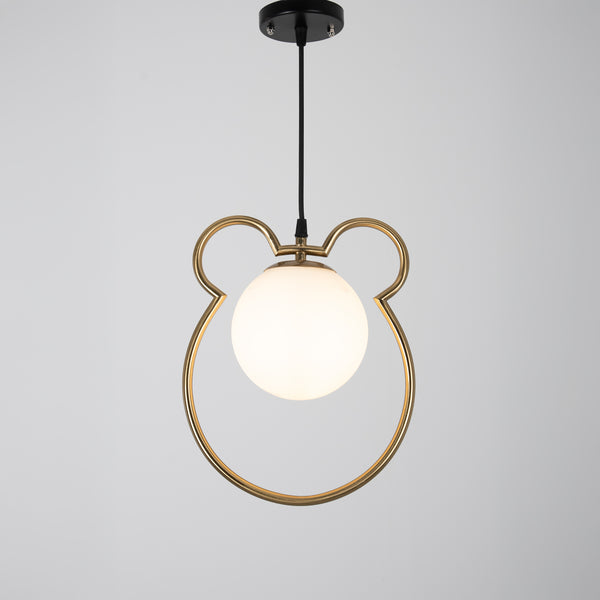 دلاية سقف مودرن WDD-005 – تصميم ذهبي فاخر بزجاج أبيض ولمبة إضاءة واحدة E27