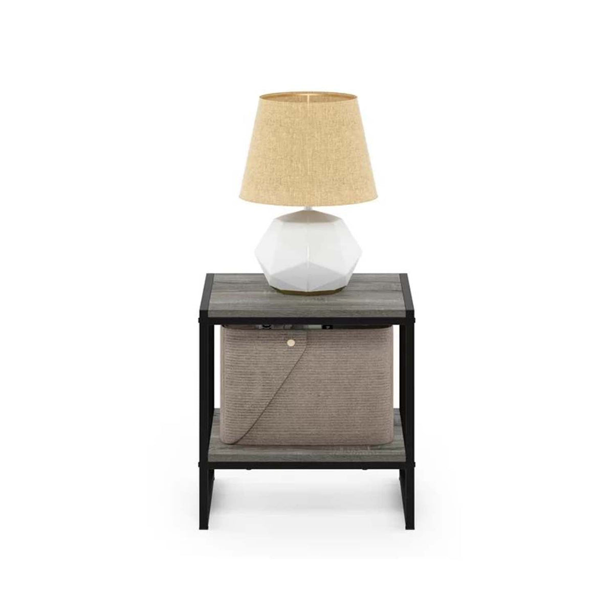Iron and Melamine Wood Side Table - MTC-095