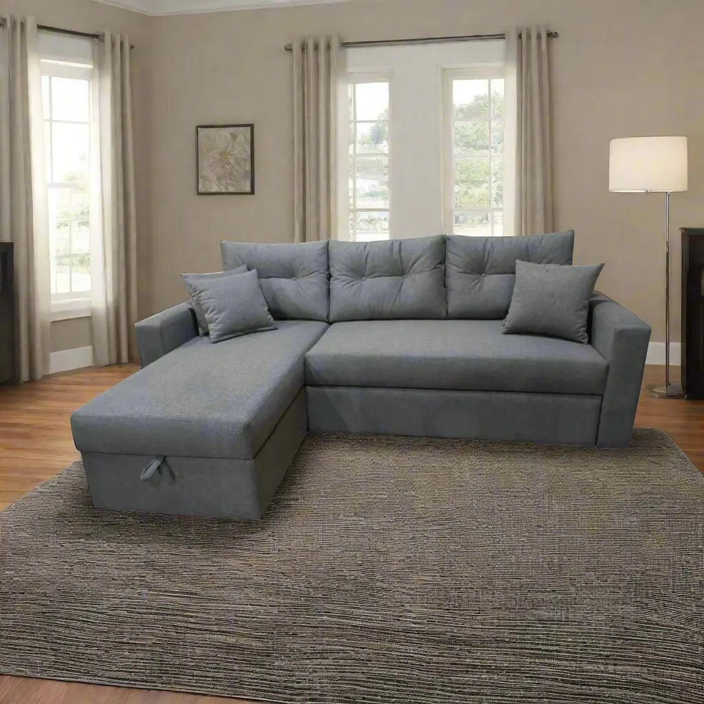 Manx sofa, 2 seater, bed and storage drawer - red beech wood - HST-038