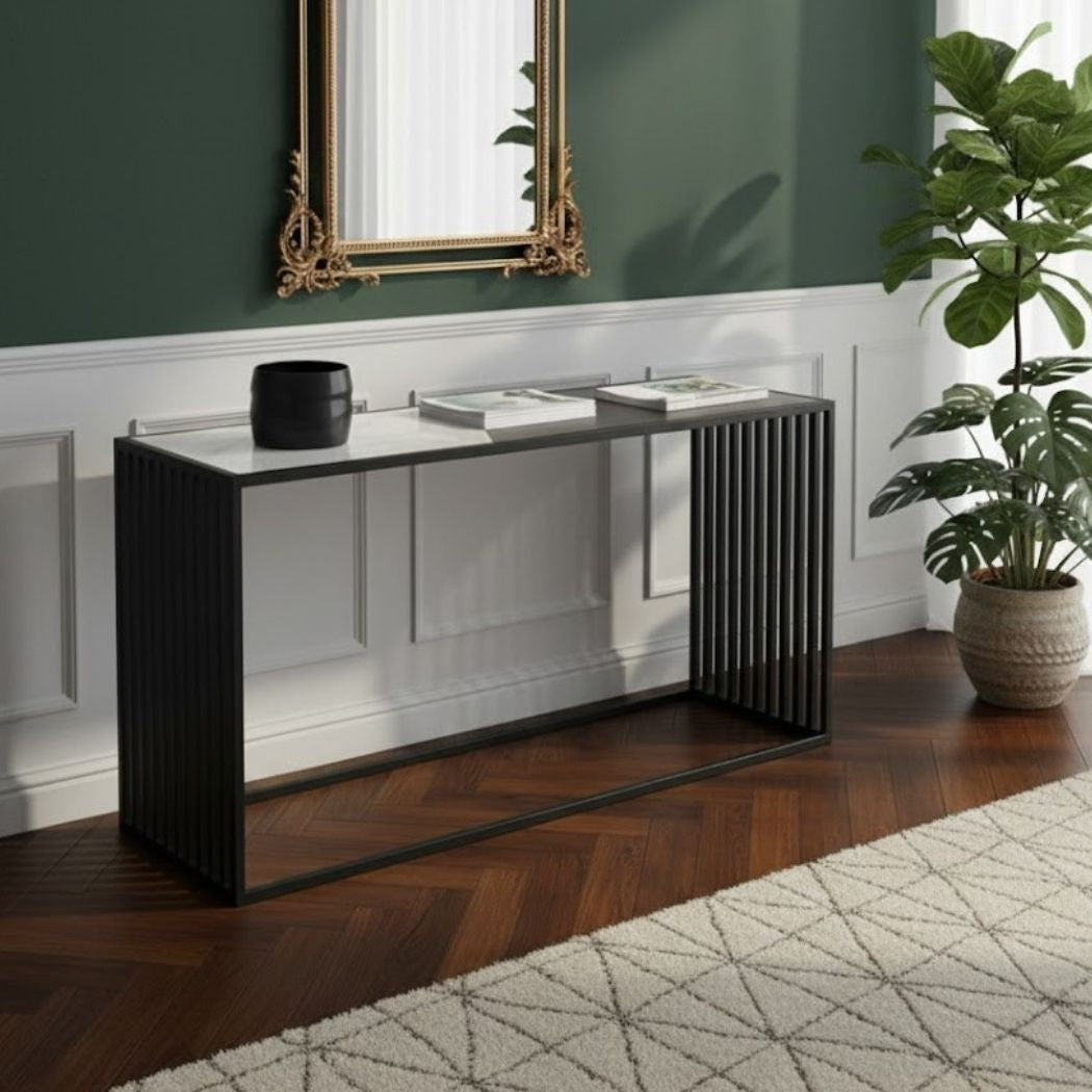 Modern Iron and Marble Entry Console with Elegant Design Adds Luxury to the Home - REL-030