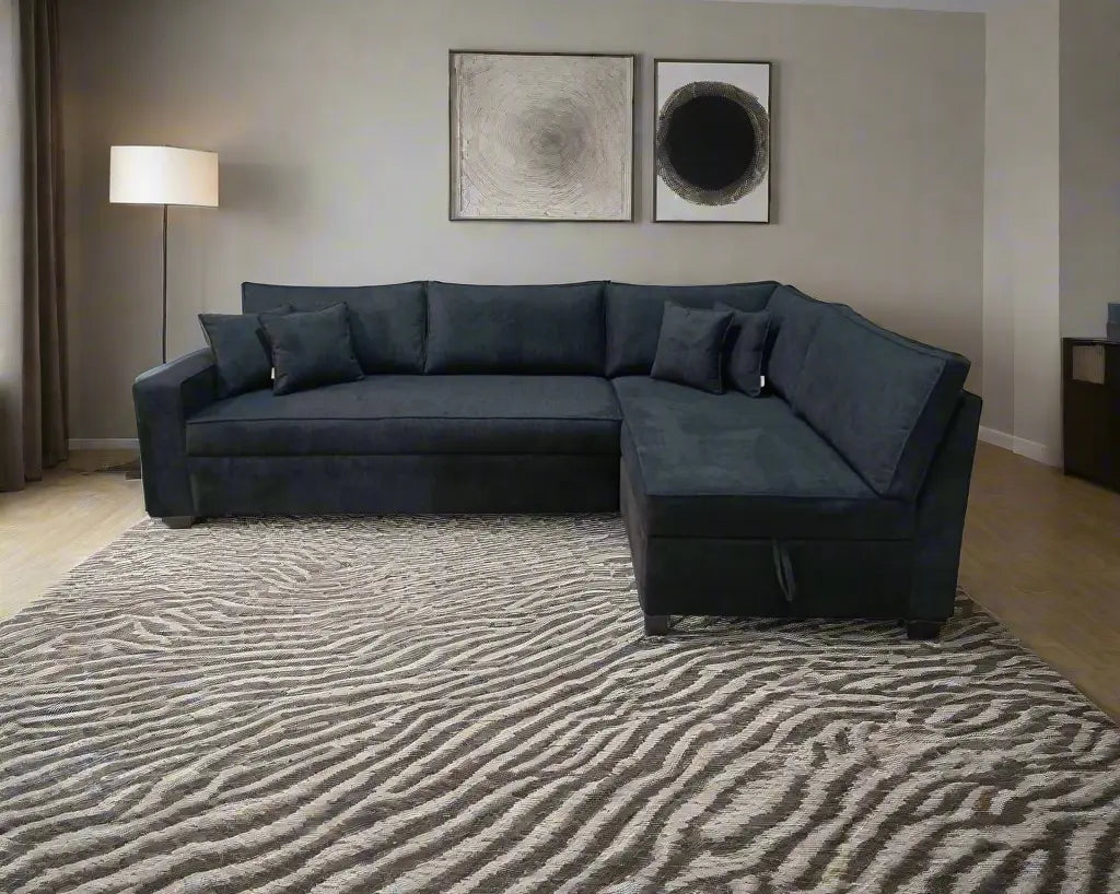 Manx 3-seat sofa with full back - red beech wood - HST-052