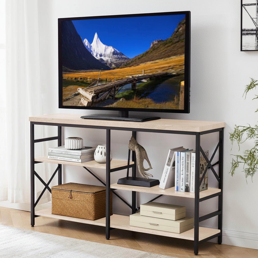 Iron and melamine wood TV table - MTC-044