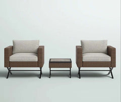 Set of 2 chairs and a table made of rattan - OS-261