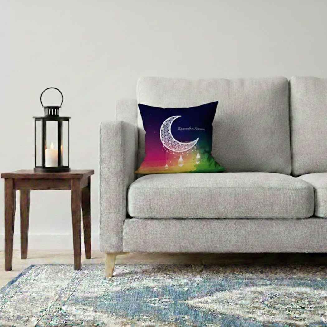 Ramadan Cushion 40×40 cm with Fiber Filling and Zipper – Elegant Ramadan Design | OS-RAM-044