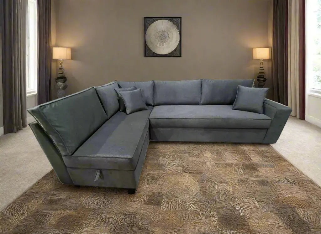Manx 3-seat sofa with full back - red beech wood - HST-049