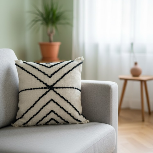 كوشن صوف هاند ميد مقاس 45×45 سم من أوسكار فرنتشر – تصميم مميز HAZ-113