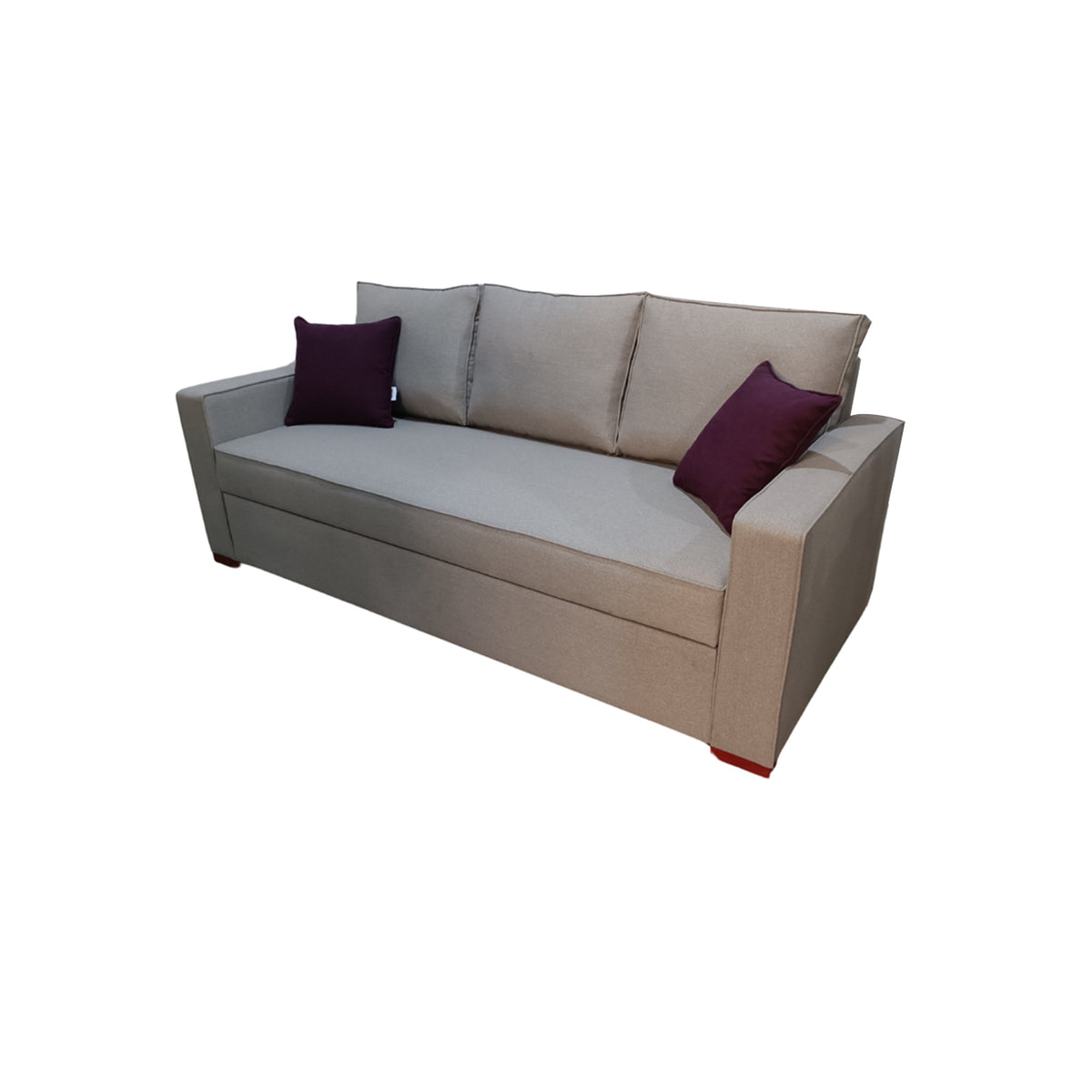3 seater sofa with fixed back - red beech wood - HST-009