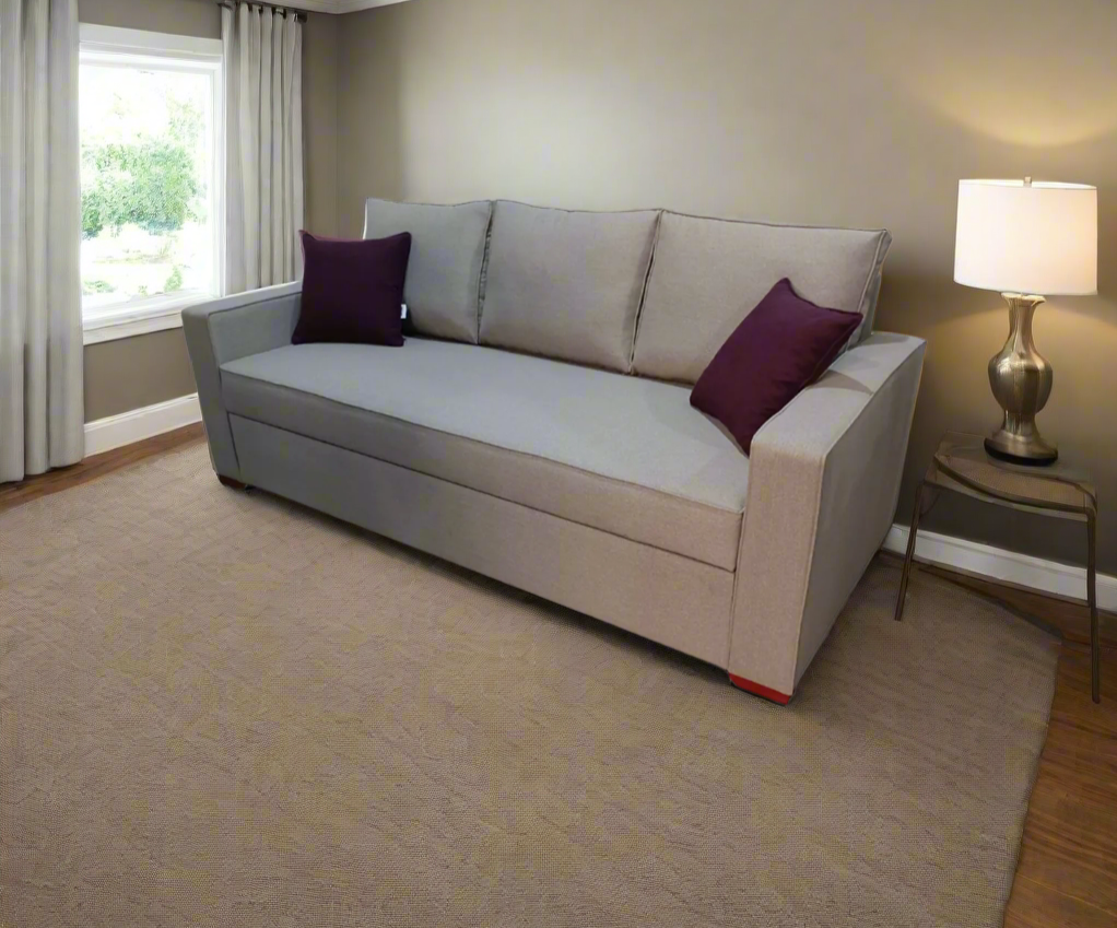 3 seater sofa with fixed back - red beech wood - HST-009