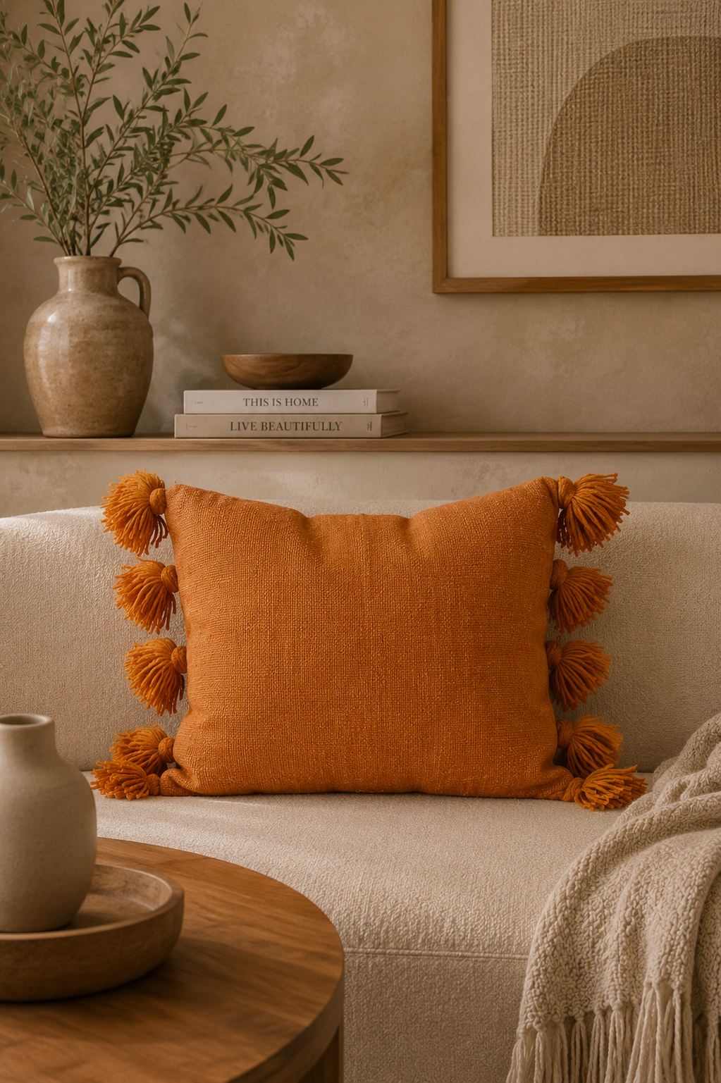 Oscar Furniture Handcrafted Wool Cushion – Rof-111