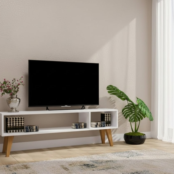 ترابيزة تلفزيون مودرن KBA-015 من خشب MDF – تصميم أنيق عملي بمقاس 120 سم