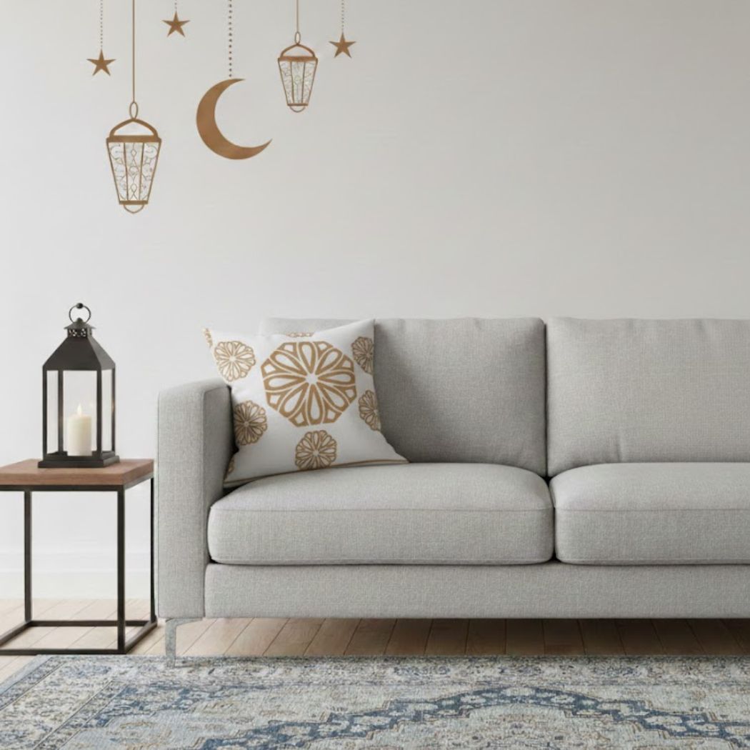 Ramadan Cushion 40×40 cm with Fiber Filling and Zipper – Elegant Ramadan Design | OS-RAM-051