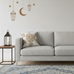 كوشن رمضان 40×40 سم بحشو فايبر وسوستة – تصميم رمضاني أنيق | OS-RAM-051