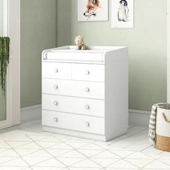 Children's Changing Unit MDF White - 80 × 40 × 100 cm - OSM-597