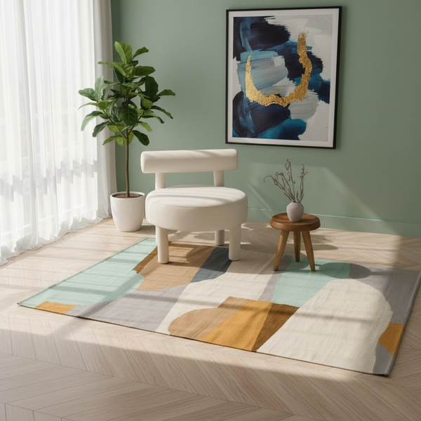 سجادة صوف يدوية الصنع متعددة الألوان – موديل KHM-031 من أوسكار فرنتشر