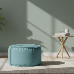Medium size pouf with comfortable and modern Sabia fabric in turquoise color ELH-086