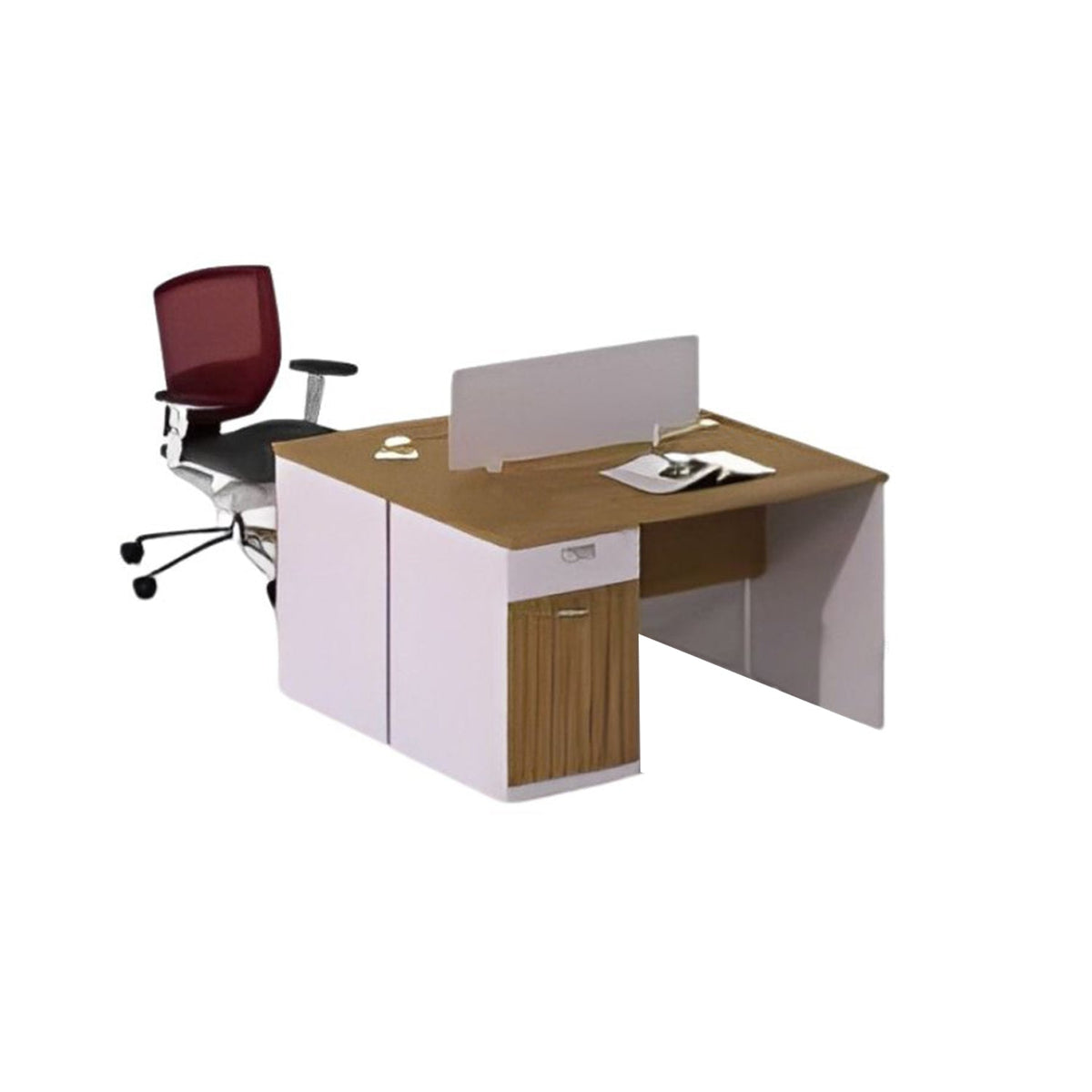 Spanish MDF double wood workstation - CEM-003