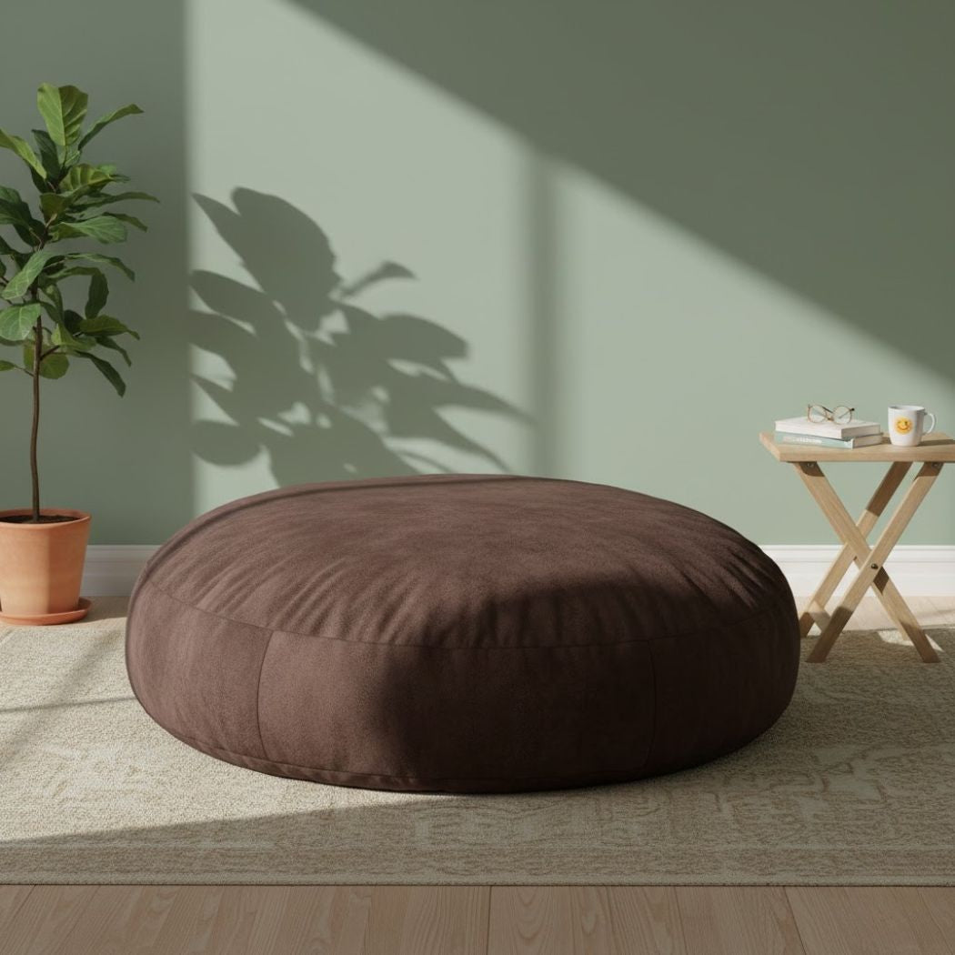 Very Comfortable Sabia Fabric Round Bin Bag in Brown ELH-096