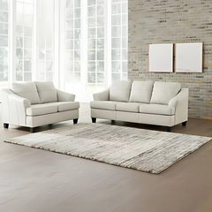 Beech wood sofa set - Koya linen fabric - ENT-055