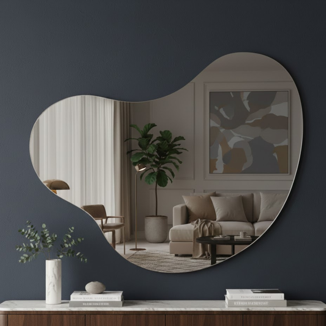 Rectangular Decorative Mirror 100×90 cm – High-Quality Glass – No Touch – Model KTM-011