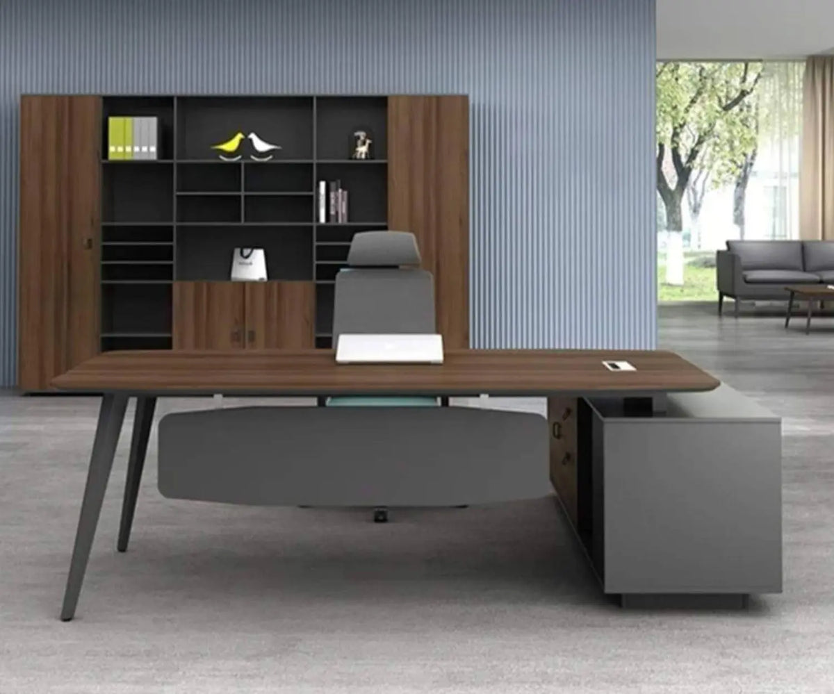 High-quality Spanish MDF wooden manager’s desk – a durable modern design suitable for professional offices – CEM-144