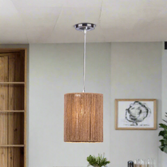 A rope chandelier with an artistic design that adds a touch of luxury to the decor.