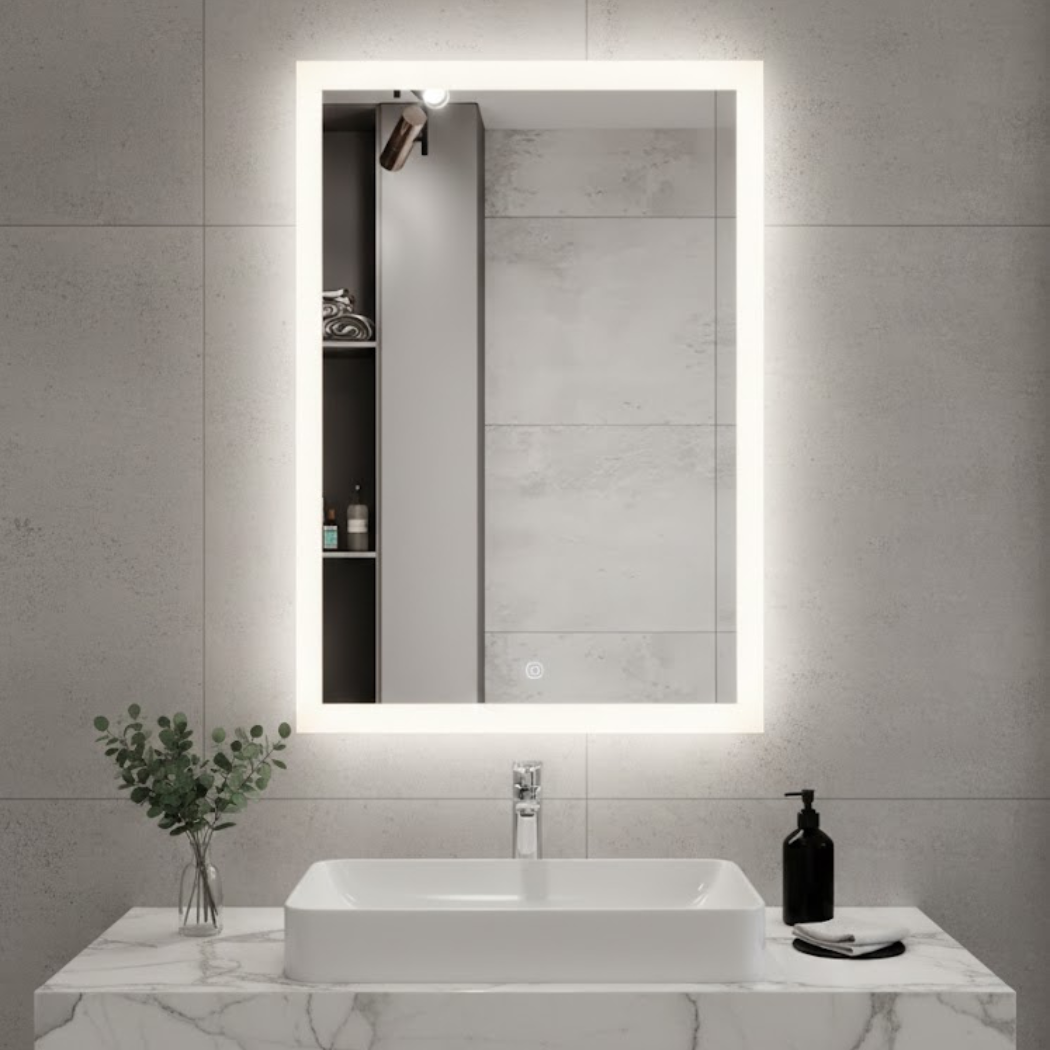 Touch LED Mirror – Size 50×70 cm – High-Quality Glass – Model KTM-016