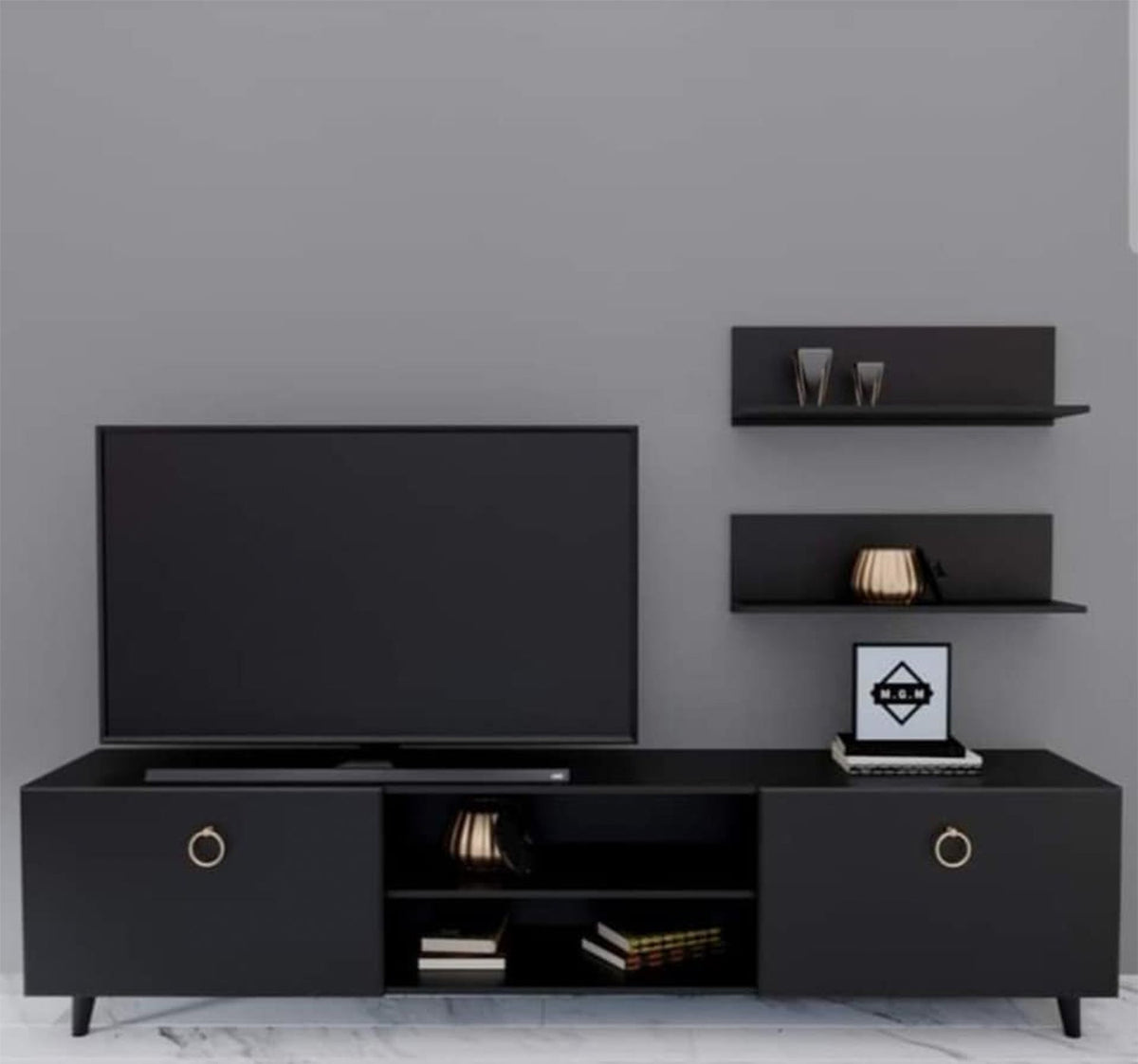 ترابيزة تليفزيون مع وحدات اضافية خشب MDF عالي الجودة - HFS-125