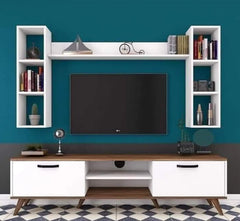 ترابيزة تليفزيون مع وحدات اضافية خشب MDF عالي الجودة - HFS-009