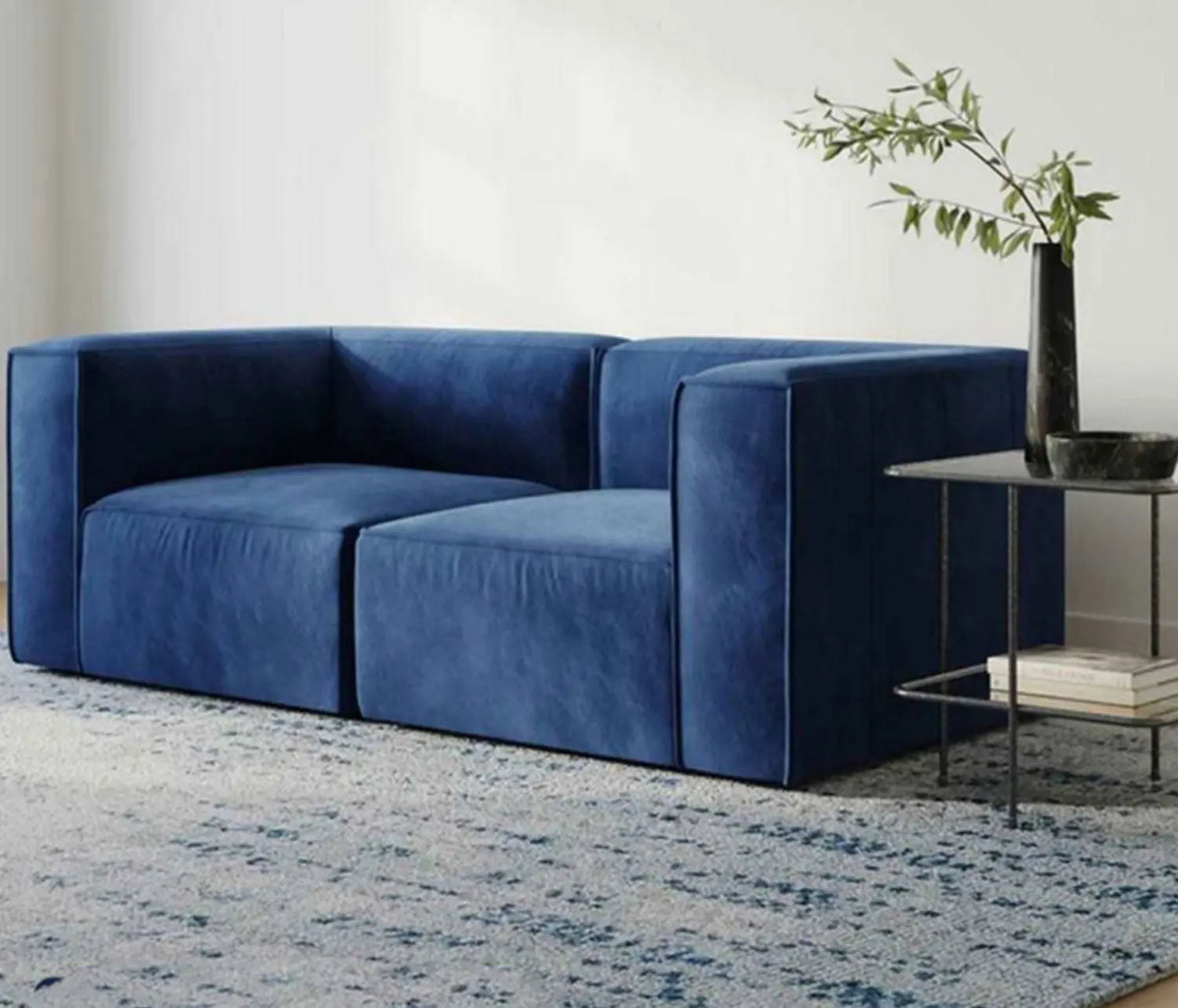Beech wood sofa with linen or velvet fabric - KYN-036
