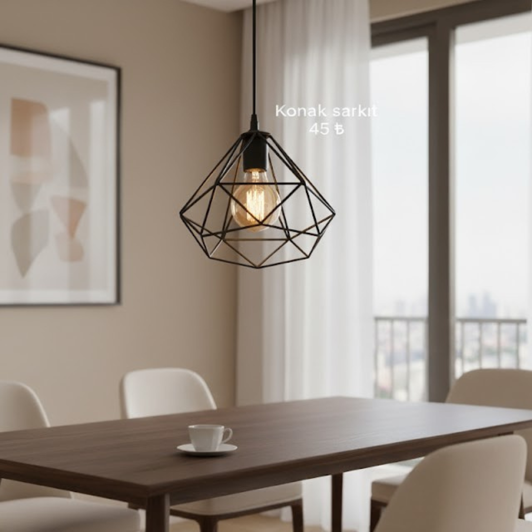 Single Metal Ceiling Pendant Electrostatic Paint Rust and Corrosion Resistant – Model SKN-017 from Oscar Furniture