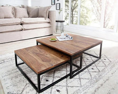 Iron and Melamine Wood Coffee Table - MTC-077