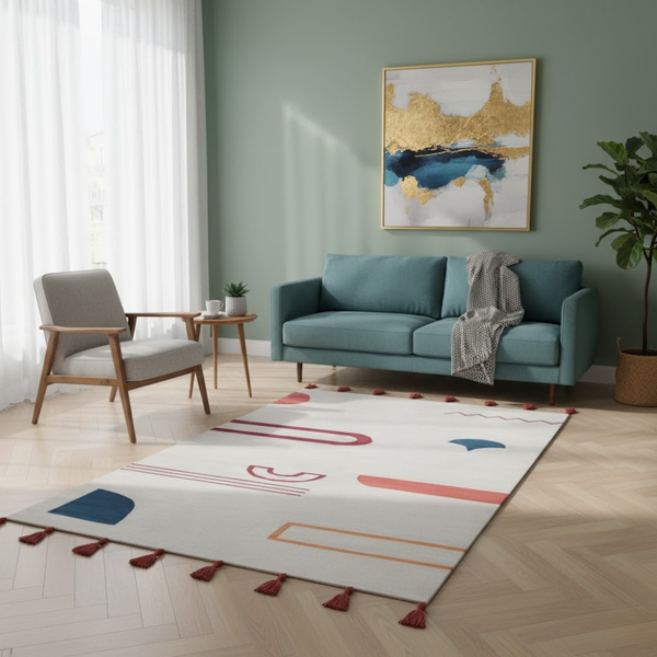 سجادة صوف يدوية الصنع متعددة الألوان – موديل KHM-022 من أوسكار فرنتشر