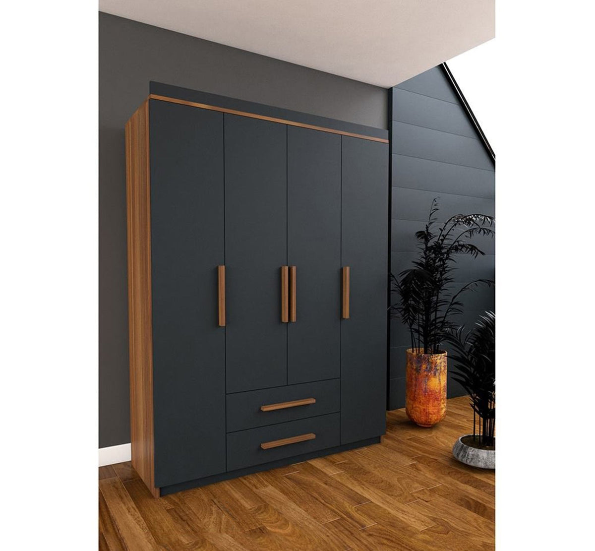 دولاب خشب MDF بطبقة ميلامين 160×50×200 سم