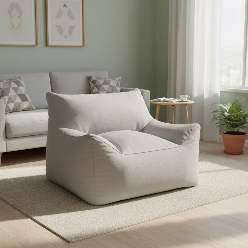 Bean bag chair in gray color, comfortable and versatile ELH-026