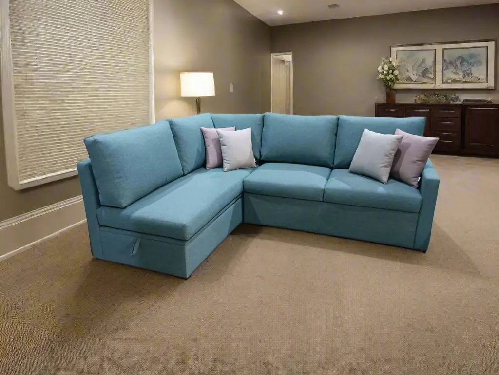 Manx 3-seat sofa with full back - red beech wood - HST-058