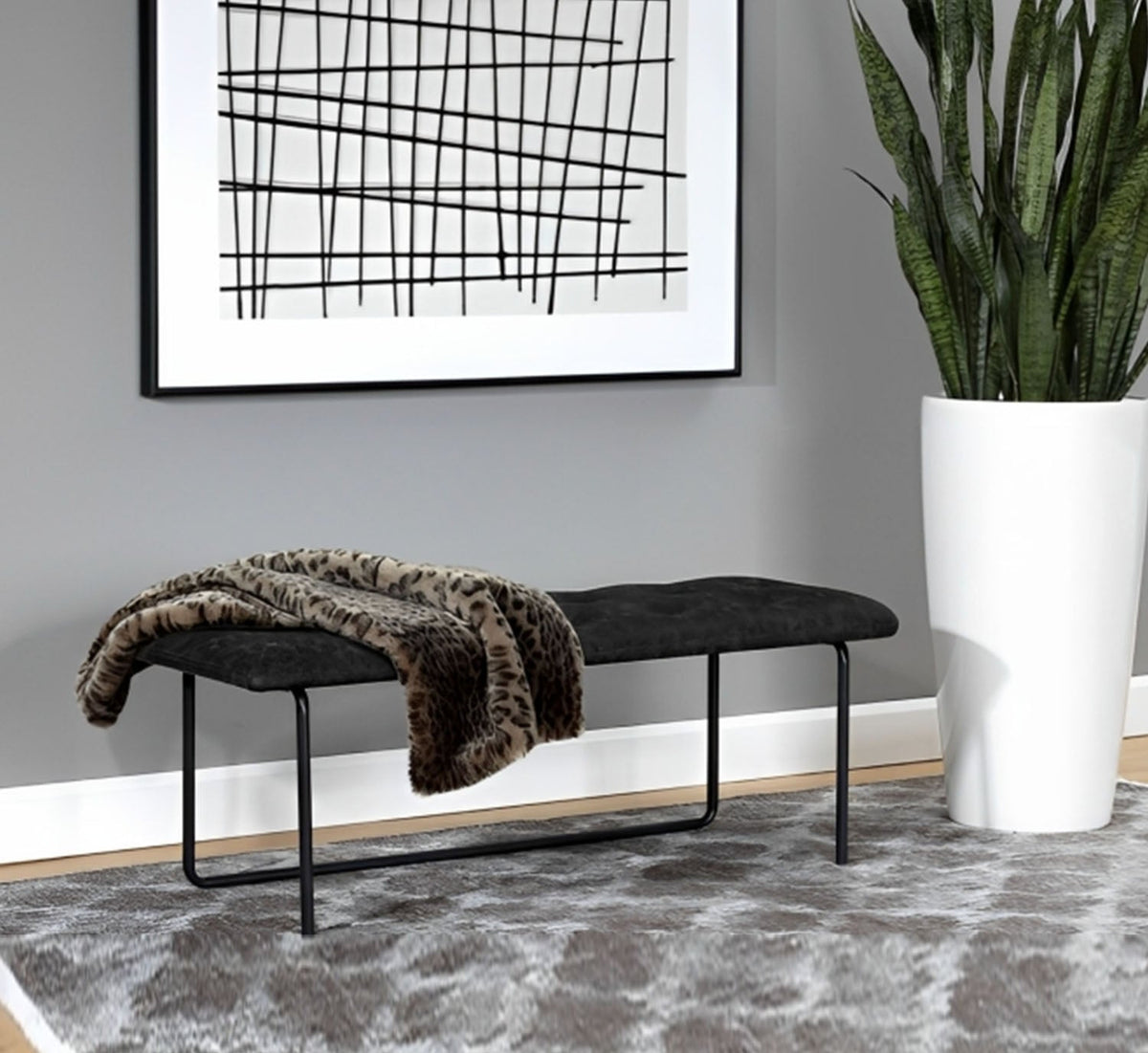 Bench - BDF-005 - 120cmX45cm - Black color